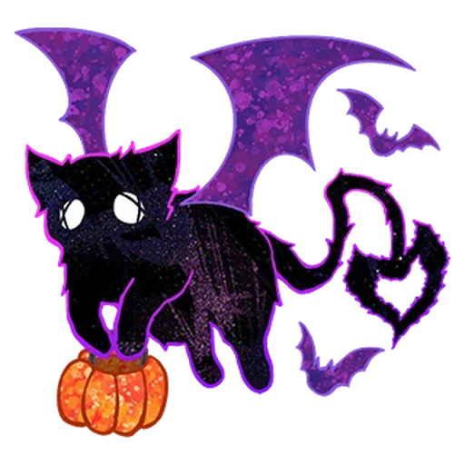 Эмодзи Halloween Space Cat 🎃 🦇