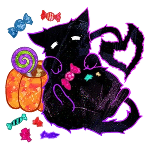Halloween Space Cat 🎃 stiker 🍭