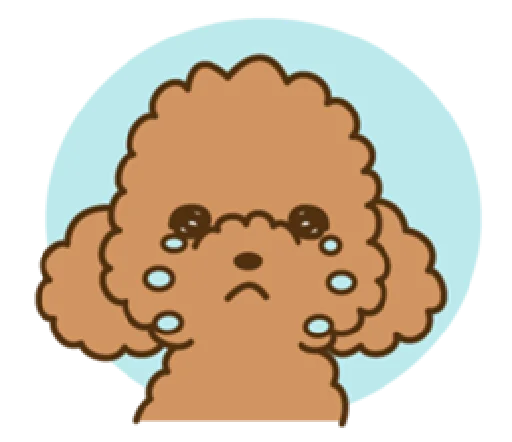 happy poodle  emoji 😢