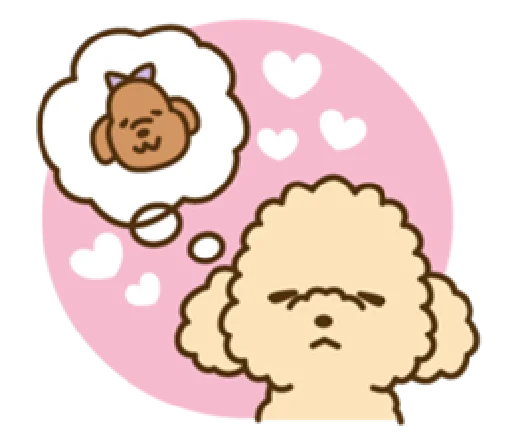 happy poodle  emoji 😞