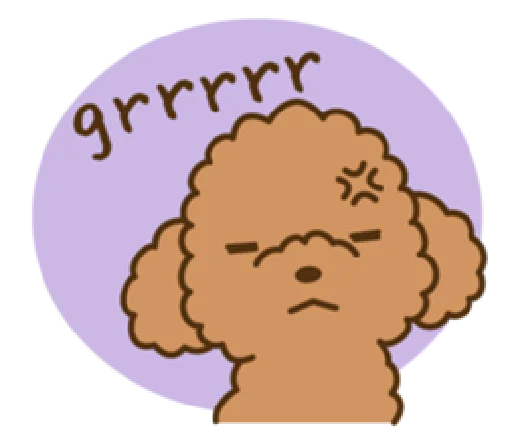 happy poodle  emoji 😣