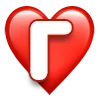 Telegram emoji Буквы в сердечках 