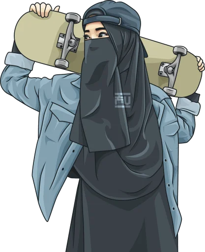 Стикер Telegram «hijab-tyan» ?