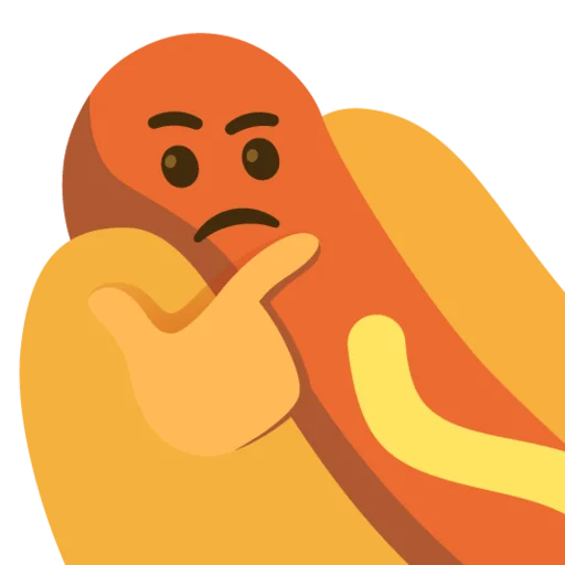 hot dogi dog emoji 🤔