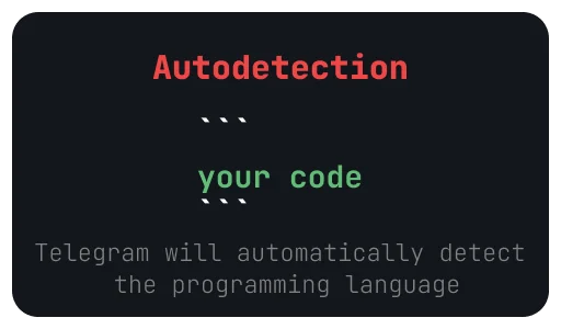 Стікери телеграм How to write code snippets