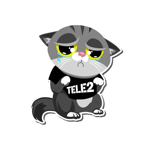 Telegram stiker «I love Tele2» 😿
