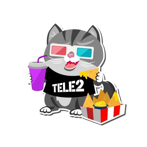Telegram Sticker «I love Tele2» ?