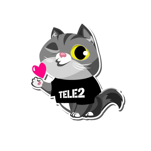 Стикер I love Tele2 😽