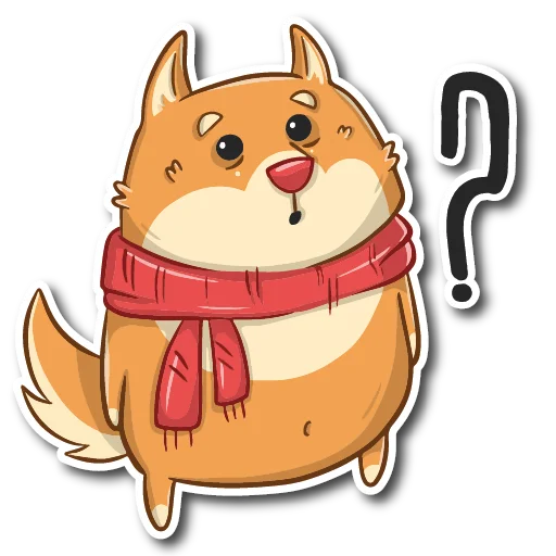 Пёс Ибу с текстом emoji ❓