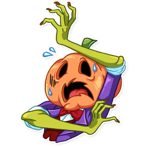 Telegram Sticker «Jack Pumpkin Head» 😧