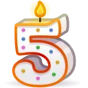 Cumpleaños emoji 5⃣