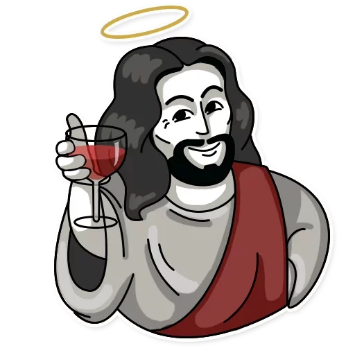 Telegram Sticker «Jesus» 🍷