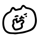 Емодзі телеграм Just White Cat Emoji