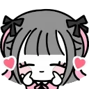 Telegram emoji HD jirai girl ♡ by CORONE (line)
