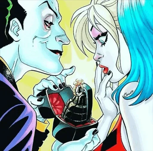 Telegram stiker «joker and harley love story» 🤗