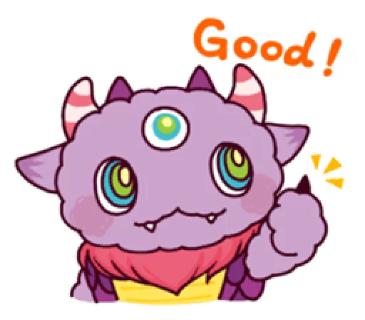 Kaiju Nemuke Sticker-English ver. emoji 👍