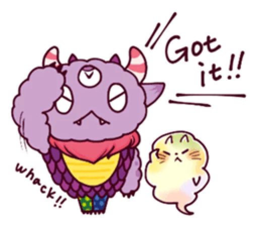 Kaiju Nemuke Sticker-English ver. emoji 🙂