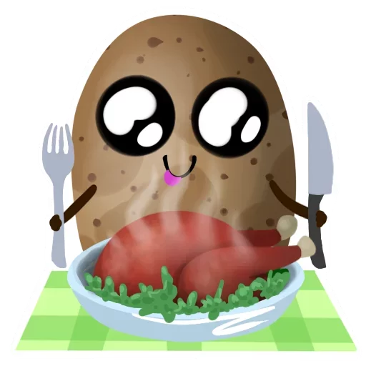 Telegram stiker «Funny Potato» 🍗