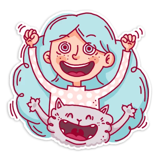 Telegram Sticker «Kate & Kitty» 😄