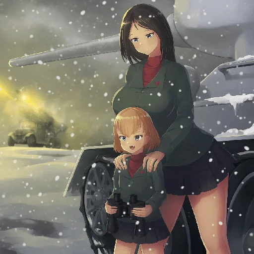 Telegram stiker «Katyusha Girls und Panzer» 👀