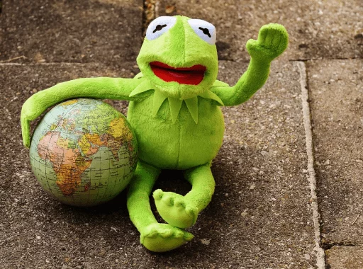 Стікер Telegram «Kermit by Dradoz & Luke» 🌍