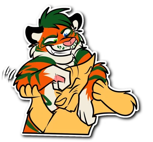 Telegram Sticker «Kiss a Tiger» 💑