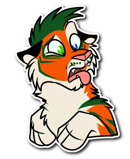 Telegram Sticker «Kiss a Tiger» 🤢
