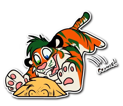 Telegram Sticker «Kiss a Tiger» 😱
