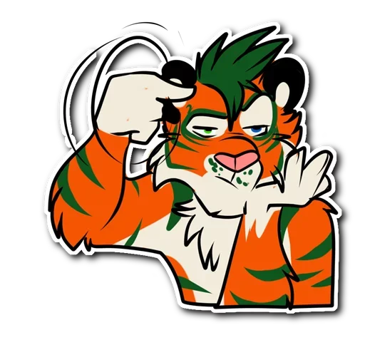 Telegram Sticker «Kiss a Tiger» 🙃