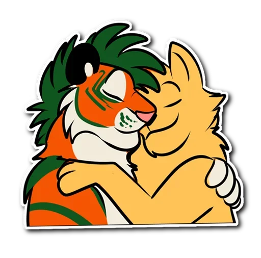 Telegram Sticker «Kiss a Tiger» 💑