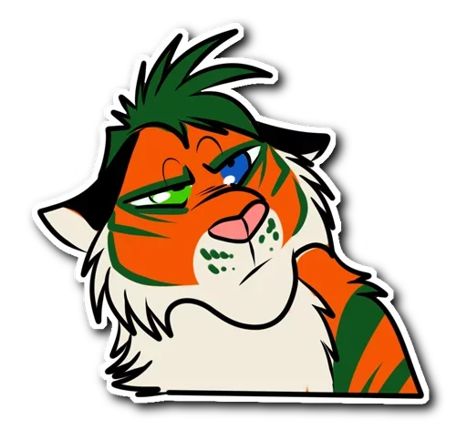 Telegram Sticker «Kiss a Tiger» 😠