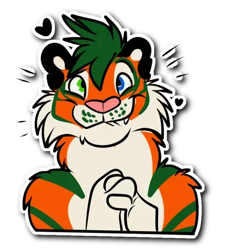Telegram Sticker «Kiss a Tiger» 😍