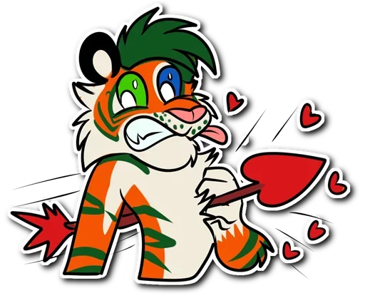 Telegram Sticker «Kiss a Tiger» 🥰