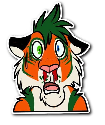 Telegram Sticker «Kiss a Tiger» 😳
