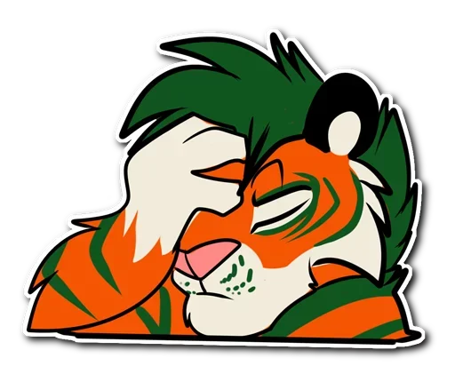 Telegram Sticker «Kiss a Tiger» 🤦‍♂️