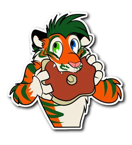Telegram Sticker «Kiss a Tiger» 🥩