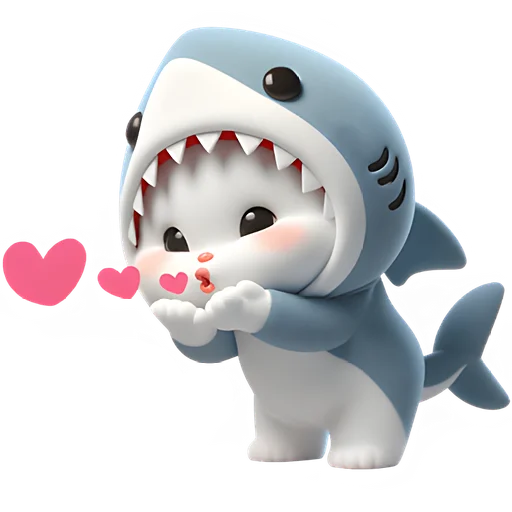 Стикер Telegram «Пушистые акулы » 😘