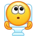 Стікер Retro Kolobok Emoji  🚽
