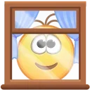 Стикер Retro Kolobok Emoji 🪟