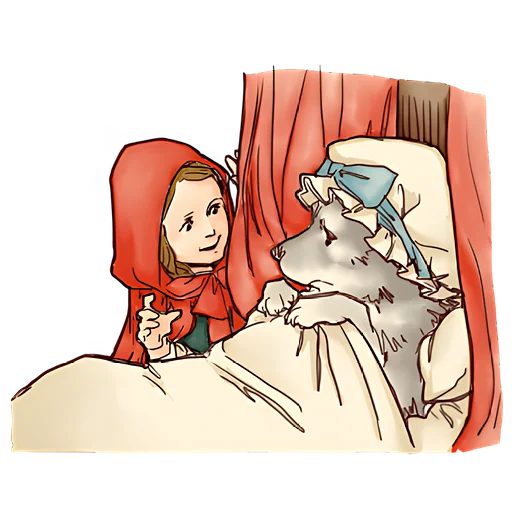 Telegram stiker «Красная шапочка» 😄
