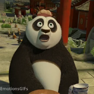 Эмодзи Кунг-фу панда  😮