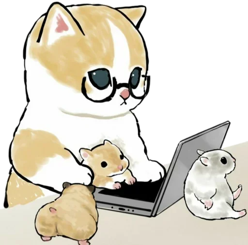 Стікер Telegram «Kittens mofu_sand» 💻