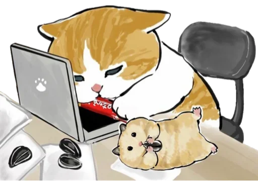 Стикер Telegram «Kittens mofu_sand» 👩‍💻