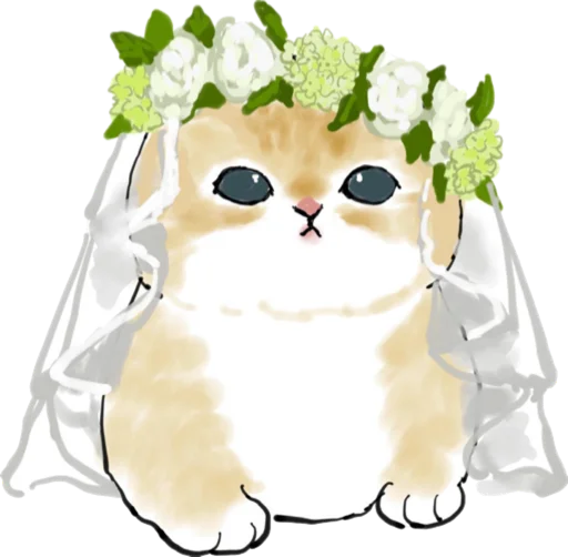 Kittens mofu_sand 3 stiker 👰‍♀️