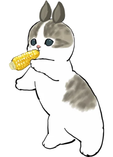 Telegram Sticker «Kittens mofu_sand 3» 🌽
