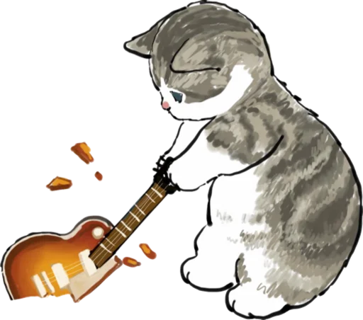 Telegram Sticker «Kittens mofu_sand 3» 🎸