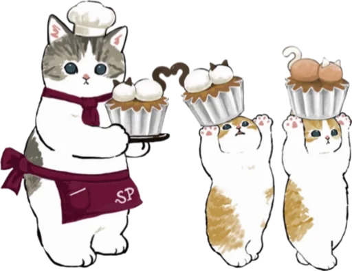 Telegram Sticker «Kittens mofu_sand 3» 🧁