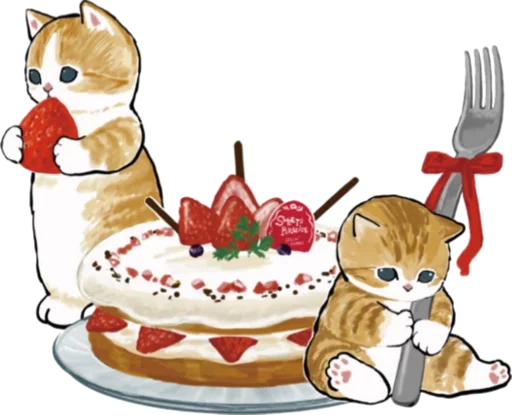 Telegram stiker «Kittens mofu_sand 3» 🎂