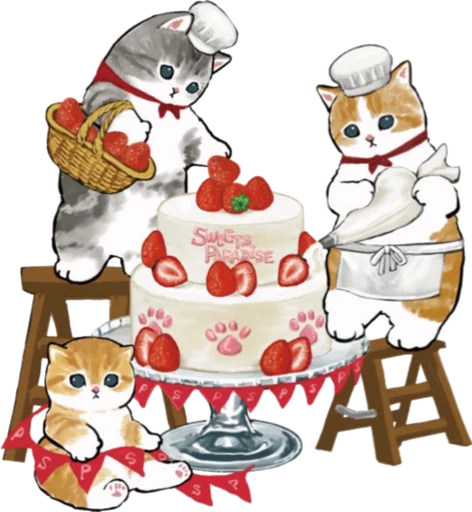 Telegram Sticker «Kittens mofu_sand 3» 🎂