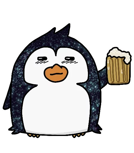 Telegram Sticker «КОСМИЧЕСКИЕ пингвины» 🍺